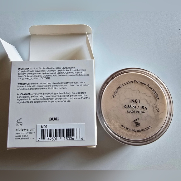 Elvis + Elvin Hyaluronic Loose Powder Foundation 0.35 oz Shade N01 NIB - Picture 2 of 2